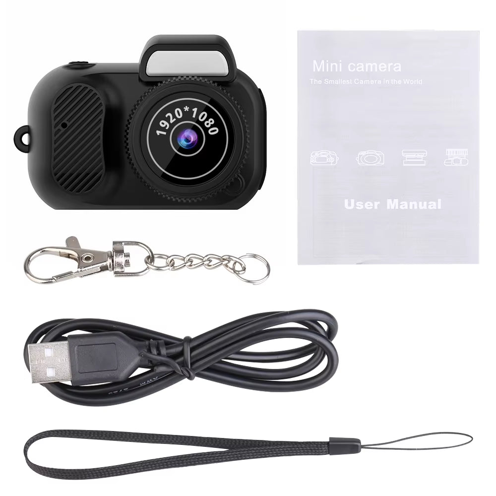 Mini Camera with Screen Indoor Home Outdoor Sport HD 1080P Portable Vintage Very Small Camcorder Video Recorder Support TF Card